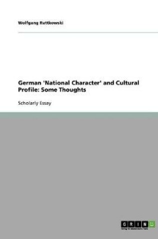 Cover of German 'National Character' and Cultural Profile