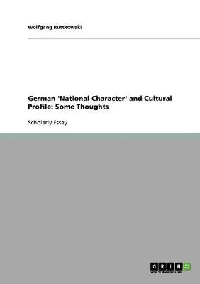 Book cover for German 'National Character' and Cultural Profile