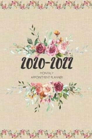 Cover of 2020-2022 Three 3 Year Planner Canvas Flowers Monthly Calendar Gratitude Agenda Schedule Organizer