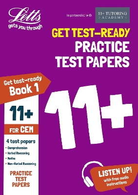 Book cover for 11+ Practice Test Papers (Get test-ready) Book 1, inc. Audio Download: for the CEM tests