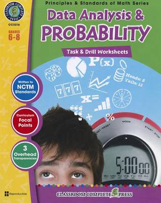 Book cover for Data Analysis & Probability: Task & Drill Sheets, Grades 6-8