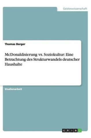 Cover of McDonaldisierung vs. Soziokultur