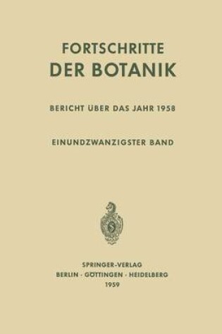 Cover of Bericht Uber Das Jahr 1958