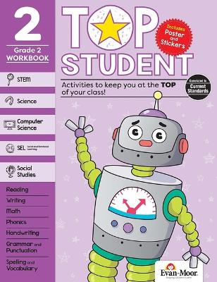 Book cover for Top Student, Grade 2 Workbook