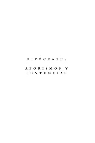 Cover of Aforismos - Hipocrates