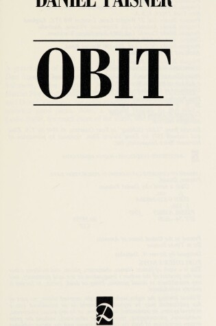 Cover of Paisner Daniel : Obit (Hbk)