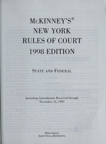 Book cover for Mckinneys New York Court Rules