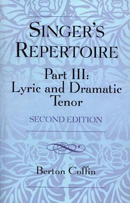 Book cover for The Singer's Repertoire, Part III