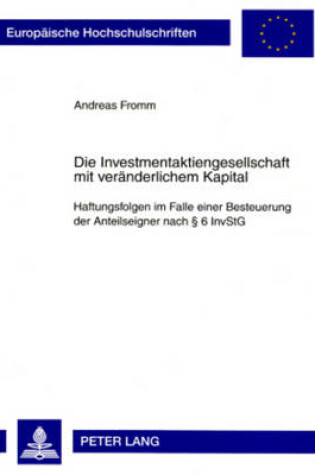 Cover of Die Investmentaktiengesellschaft Mit Veraenderlichem Kapital