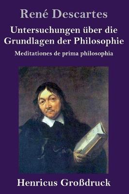 Book cover for Untersuchungen uber die Grundlagen der Philosophie (Grossdruck)