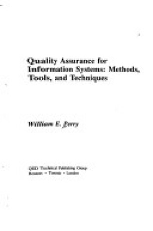 Cover of Quality Assurance for Information Systems