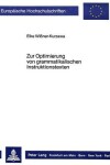 Book cover for Zur Optimierung Von Grammatikalischen Instruktionstexten