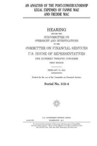 Cover of An analysis of the post-conservatorship legal expenses of Fannie Mae and Freddie Mac