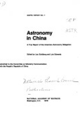 Cover of Astronomy in China