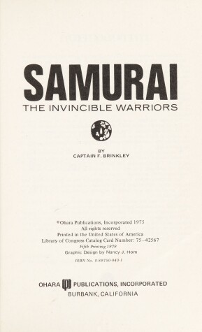 Book cover for Samurai, the Invincible Warriors