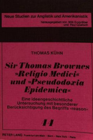 Cover of Sir Thomas Brownes Religio Medici Und Pseudodoxia Epidemica