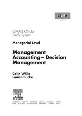 Book cover for Management Accounting-Decision Management. Cima Study Systems 2006.