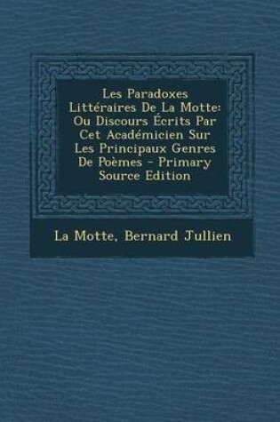 Cover of Les Paradoxes Litteraires de la Motte