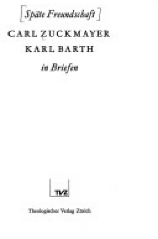 Cover of Spate Freundschaft in Briefen