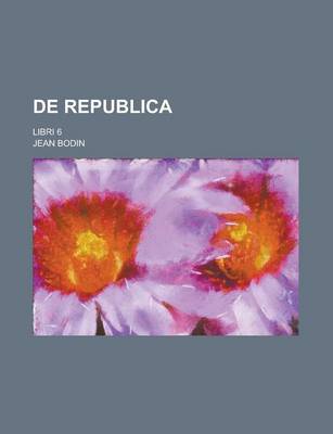 Book cover for de Republica; Libri 6