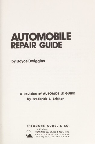 Cover of Automobile Repair Guide