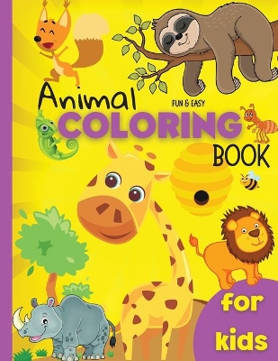 Book cover for Fun&easy Animal Coloring Book for Kids