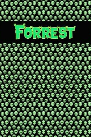 Cover of 120 Page Handwriting Practice Book with Green Alien Cover Forrest