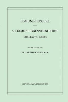 Book cover for Allgemeine Erkenntnistheorie Vorlesung 1902/03