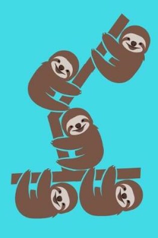 Cover of Smiling Sloths Hanging On Tree Notebook Journal 150 Page College Ruled Pages 8.5 X 11