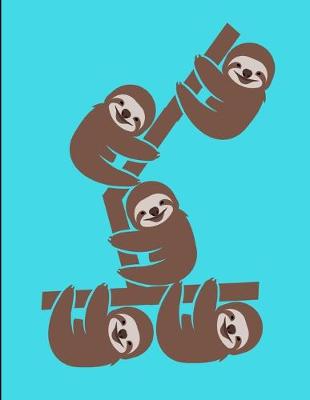 Book cover for Smiling Sloths Hanging On Tree Notebook Journal 150 Page College Ruled Pages 8.5 X 11