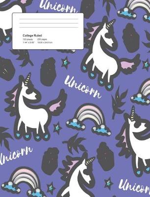 Book cover for Unicorn Light Purple Composition College Ruled Book (7.44 x 9.69) 200 pages V14