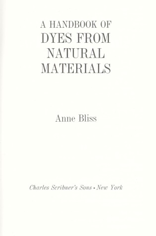 Cover of A Handbook of Dyes from Natural Materials