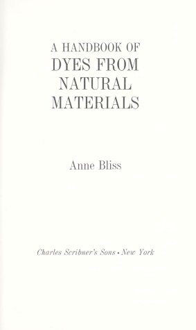 Book cover for A Handbook of Dyes from Natural Materials