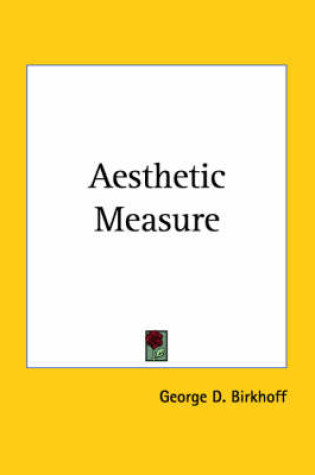 Cover of Aesthetic Measure (1933)
