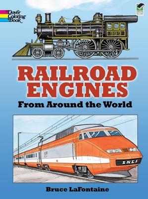 Book cover for Railroad Engines from Around the World Coloring Book