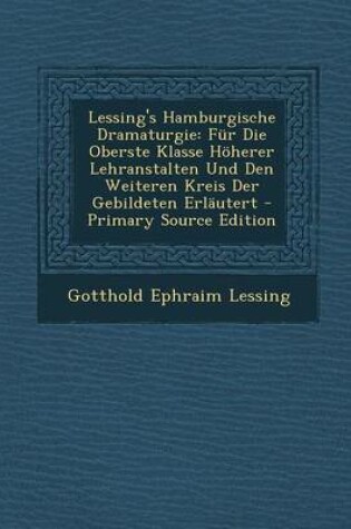 Cover of Lessing's Hamburgische Dramaturgie