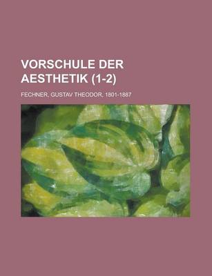 Book cover for Vorschule Der Aesthetik (1-2)