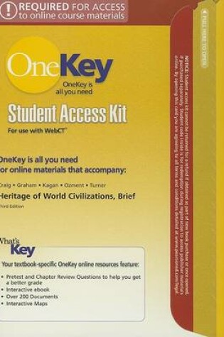Cover of OneKey WebCT, Student Access Kit, Heritage of World Civilizations, TLC Editions