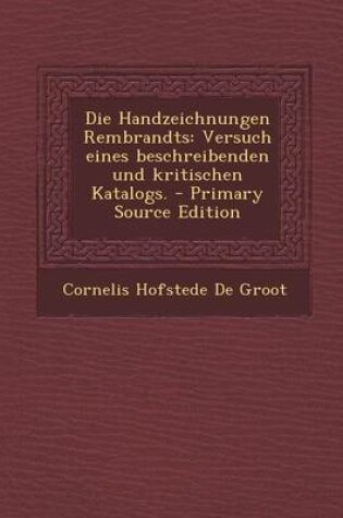 Cover of Die Handzeichnungen Rembrandts