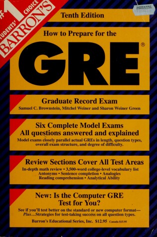 Cover of Gre - Graduate Record Exam