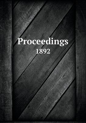 Book cover for Proceedings 1892