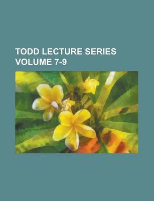 Book cover for Todd Lecture Series (V.13-17)