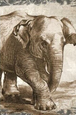 Cover of Vintage Elephant Composition Notebook, Unruled Blank Sketch Paper