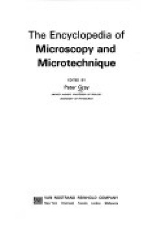 Cover of Encyclopaedia of Microscopy and Micro-technique