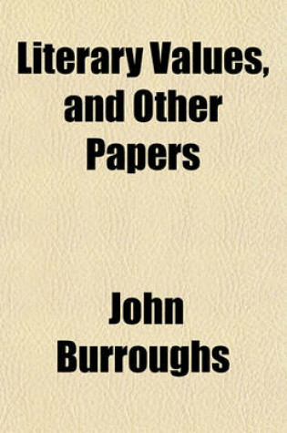 Cover of Literary Values, and Other Papers