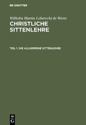 Book cover for Die Allgemeine Sittenlehre