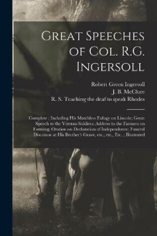 Cover of Great Speeches of Col. R.G. Ingersoll