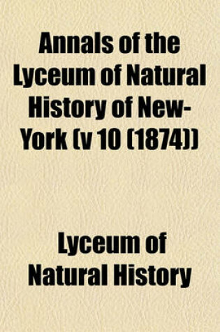 Cover of Annals of the Lyceum of Natural History of New-York Volume 6