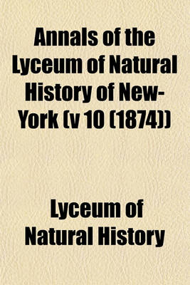 Book cover for Annals of the Lyceum of Natural History of New-York Volume 6