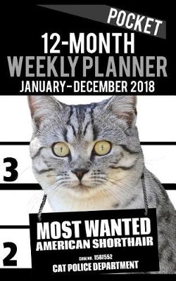 Cover of 2018 Pocket Weekly Planner - Most Wanted American Shorthair